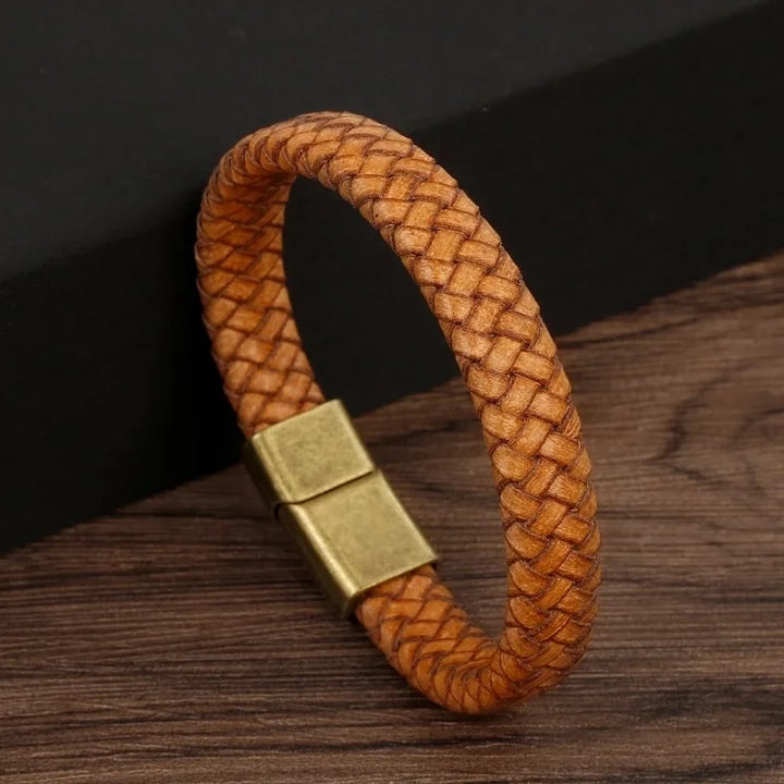 Bracelet homme en cuir et alliage style streetwear
