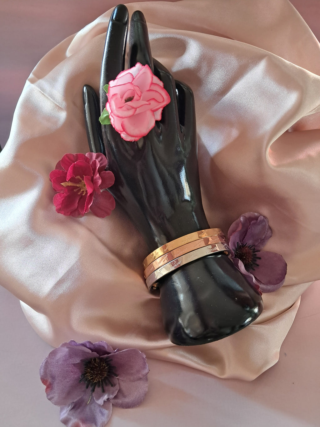 Bracelet en acier titane " Love forever "