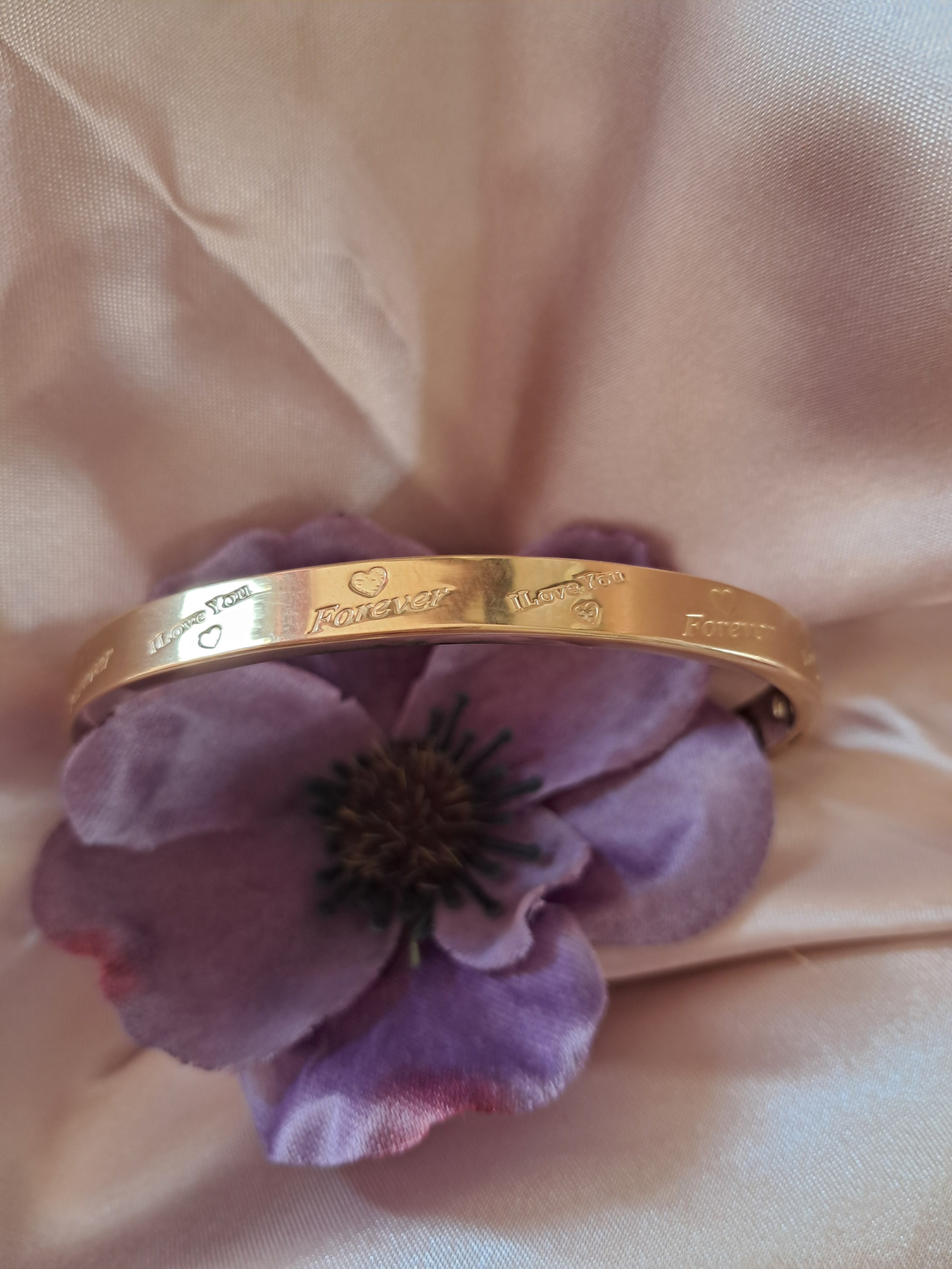 Bracelet en acier titane " Love forever "