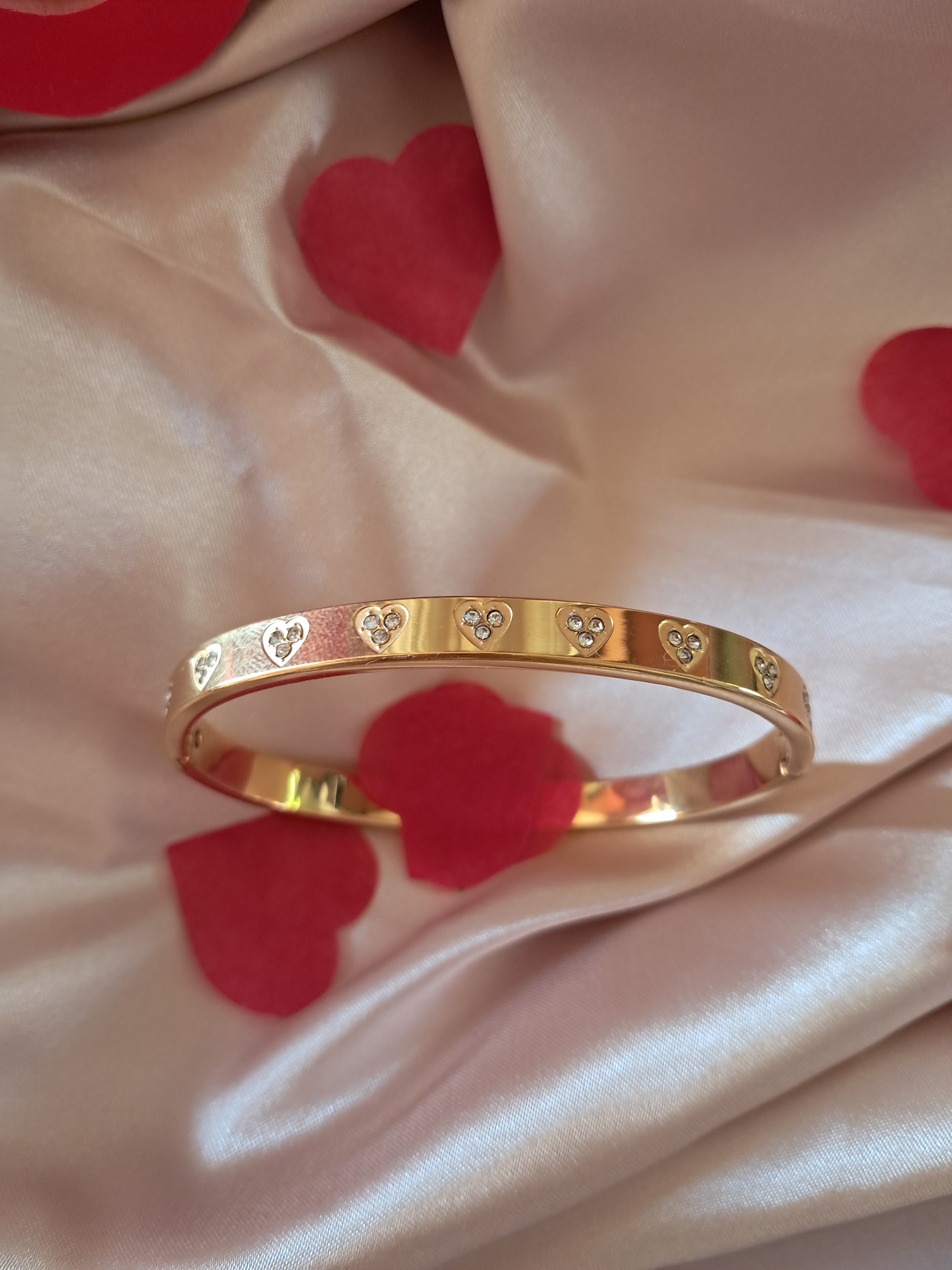 Bracelet en acier titane avec incrustation de zircon