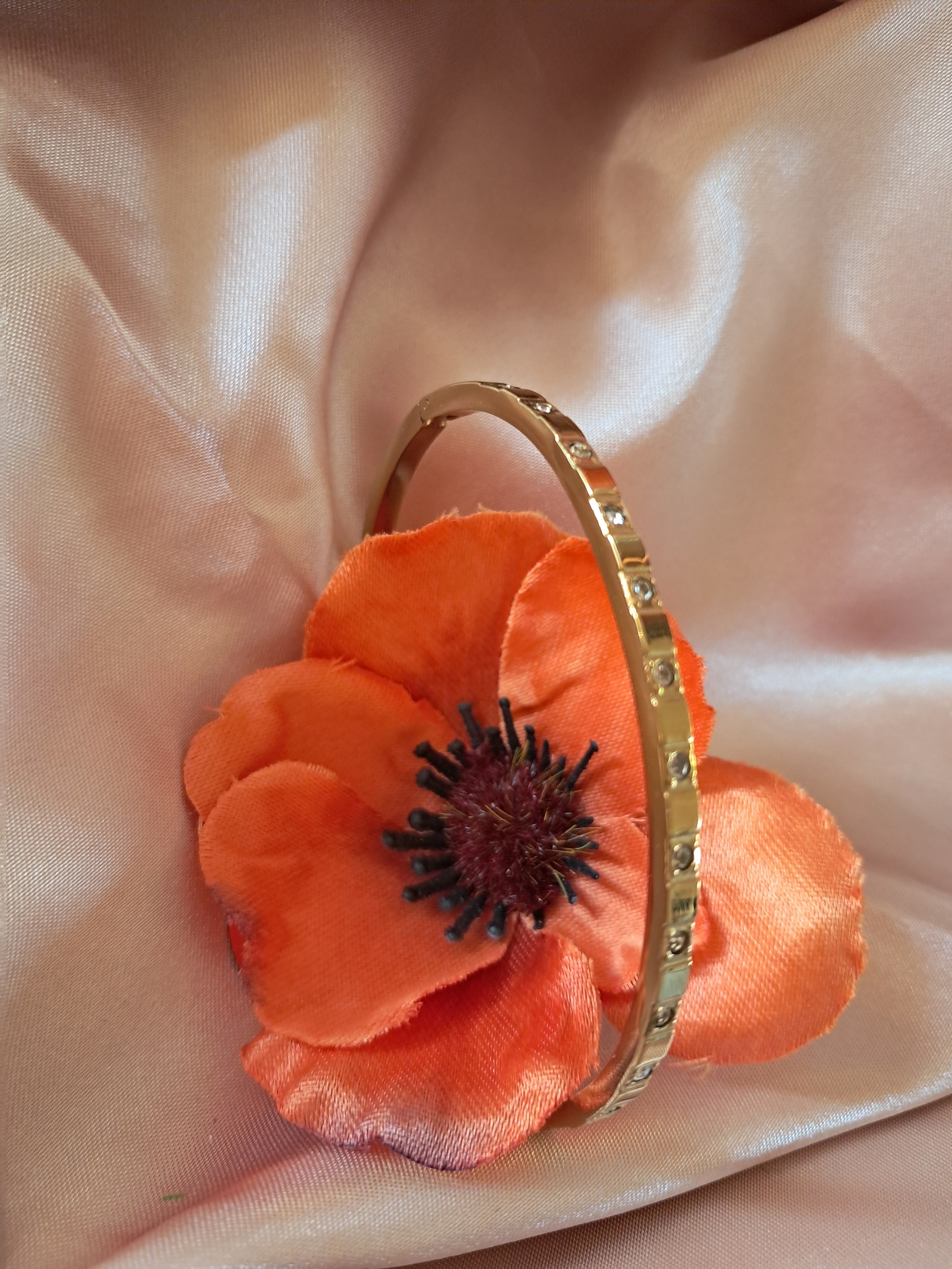 Bracelet fin en acier titane et incrustation de zircon