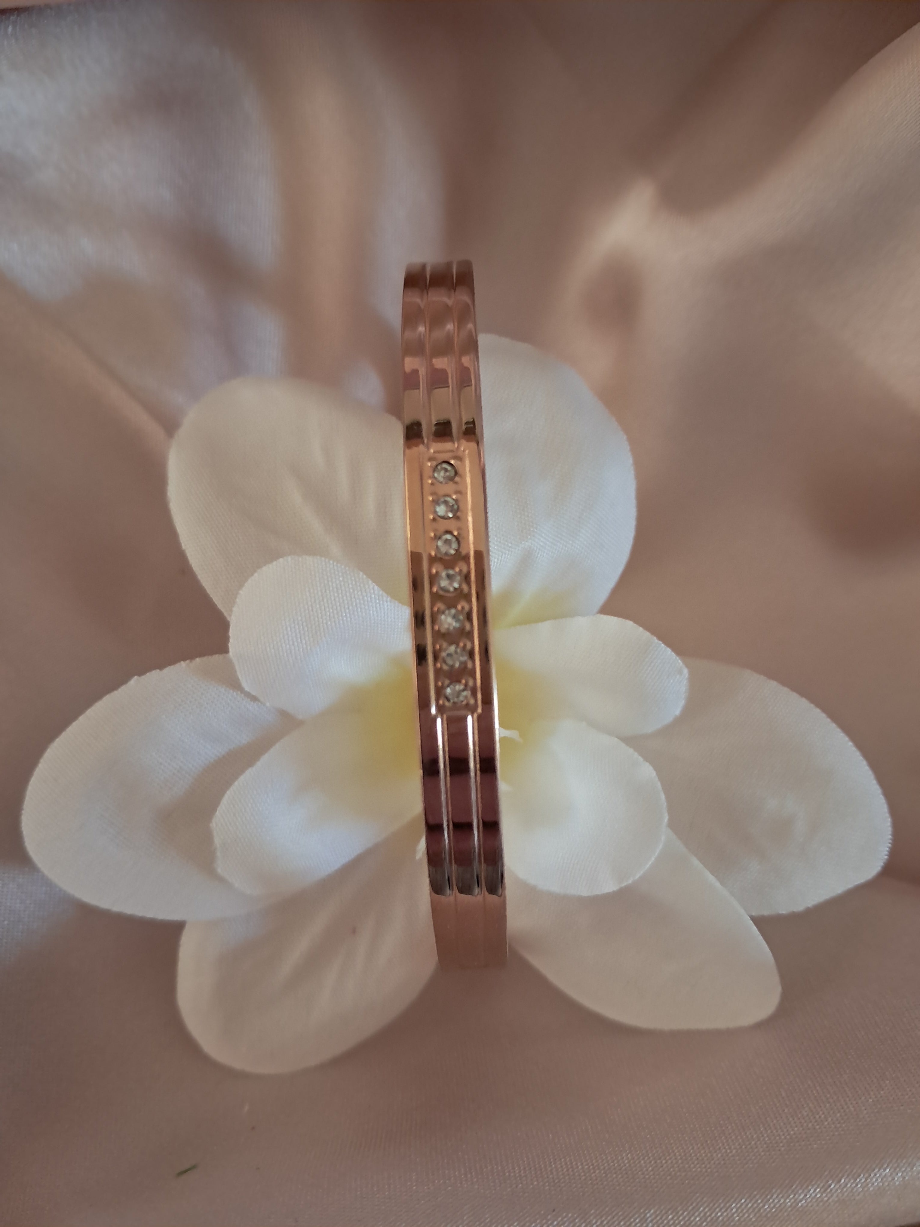 Bracelet minimaliste en acier titane et zircon