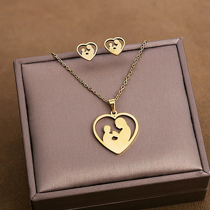 Parure collier et boucles d'oreilles en acier inoxydable / Différents modèles