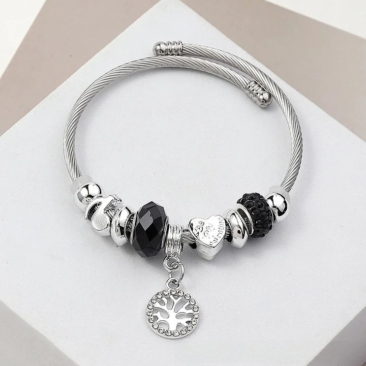 Bracelet asymétrique en acier inoxydable En Forme De Cœur