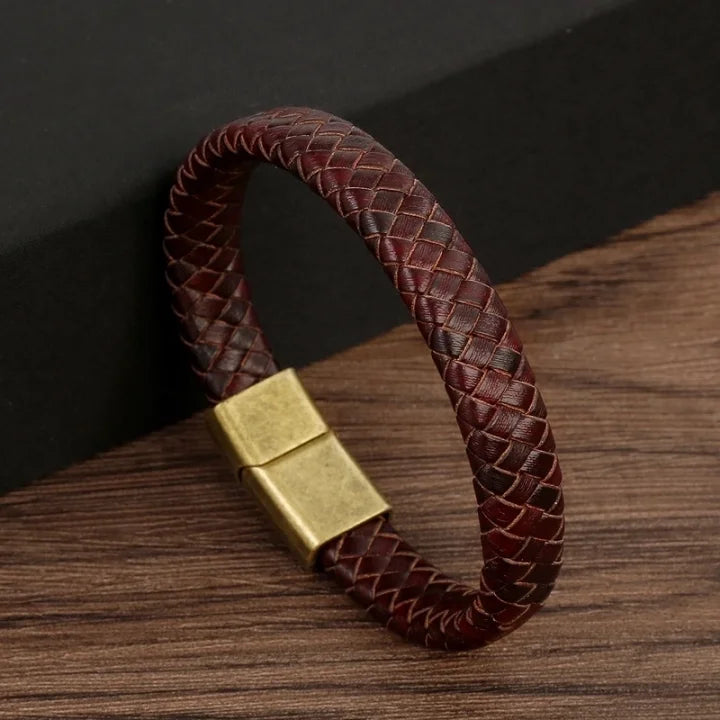 Bracelet homme en cuir et alliage style streetwear