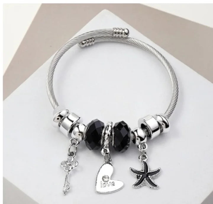 Bracelet asymétrique en acier inoxydable En Forme De Cœur