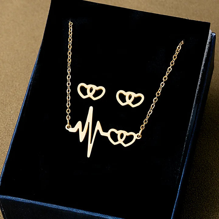 Parure collier et boucles d'oreilles en acier inoxydable / Différents modèles