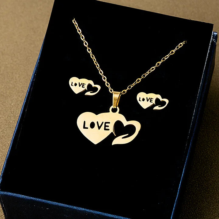 Parure collier et boucles d'oreilles en acier inoxydable / Différents modèles