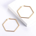 Boucle d'oreilles hexagonale en acier inoxydable
