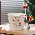 Mug en céramique de Noël avec cuillère en acier inoxydable / Personnage de Noël