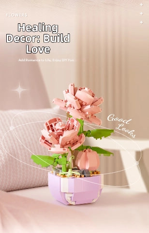 Collections de plantes en pots en MINI briques à construire P2298