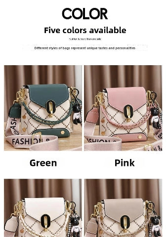 Petit sac bandoulière carré en cuir PU à motifs quadrillés