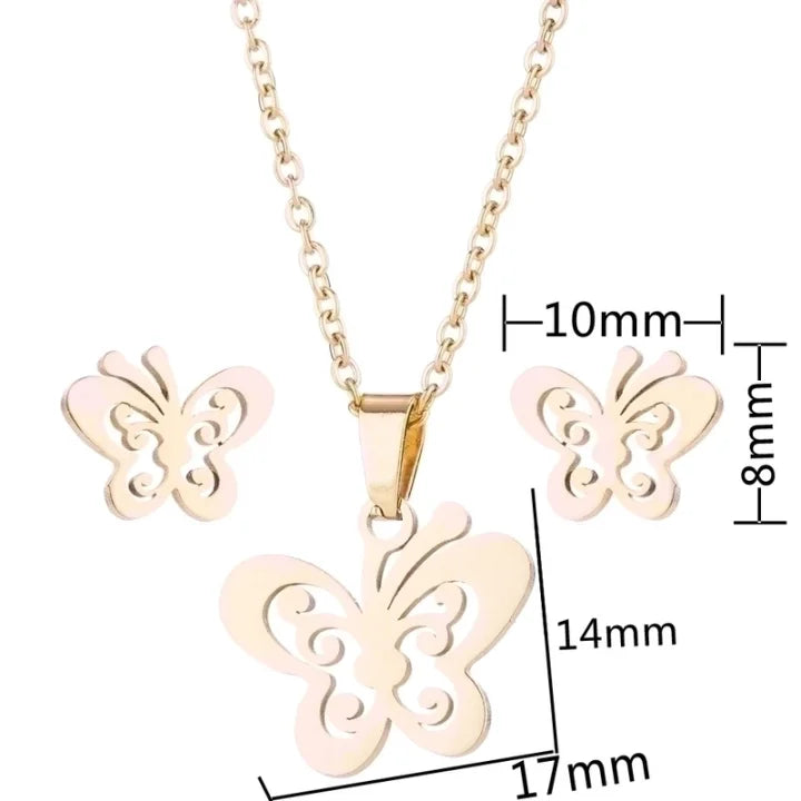Parure collier et boucles d'oreilles en acier inoxydable / Différents modèles