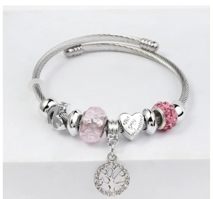 Bracelet asymétrique en acier inoxydable En Forme De Cœur