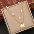 Collier plaque or 18 carats en acier inoxydable