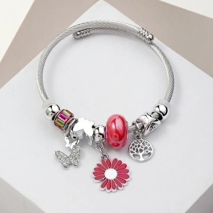 Bracelet asymétrique en acier inoxydable En Forme De Cœur