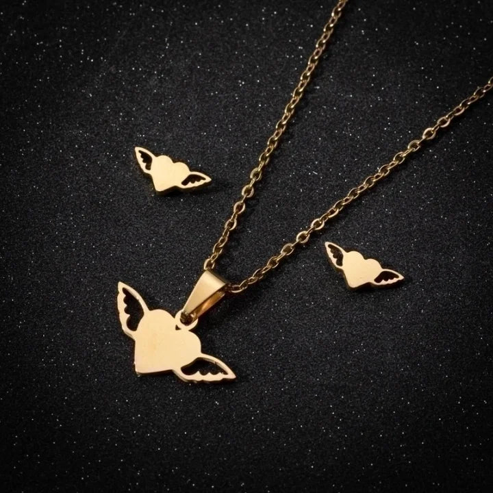 Parure collier et boucles d'oreilles en acier inoxydable / Différents modèles